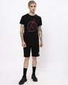 Shop Men's Black Captain America Broken Logo T-shirt-Full
