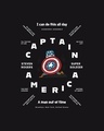 Shop Men's Black Captain America Chibi Typography T-shirt-Full