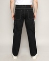 Shop Men's Black Relaxed Fit Cargo Jeans-Design