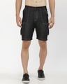 Shop Men's Black Cargo Shorts-Front