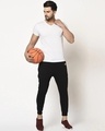 Shop Men's Black Casual Joggers-Full