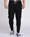 Shop Men's Black Casual Joggers-Front