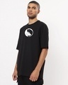 Shop Men's Black Cat and Dog Graphic Printed Oversized T-shirt-Design