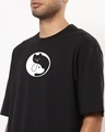 Shop Men's Black Cat and Dog Graphic Printed Oversized T-shirt-Full