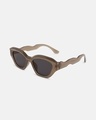 Shop Men's Black Cateye Polarised Lens Sunglasses-Full