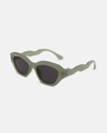 Shop Men's Black Cateye Polarised Lens Sunglasses-Full