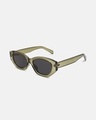 Shop Men's Black Cateye Polarised Lens Sunglasses-Full