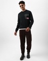 Shop Men's Black Caution Graphic Printed Oversized T-shirt