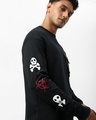 Shop Men's Black Caution Graphic Printed Oversized T-shirt