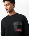 Shop Men's Black Caution Graphic Printed Oversized T-shirt
