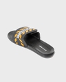 Shop Men's Black Caution Printed Velcro Sliders-Design