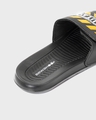 Shop Men's Black Caution Printed Velcro Sliders