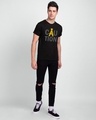 Shop Men's Black Caution T-shirt-Full