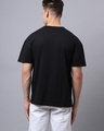 Shop Men's Black Caution Typography Oversized T-shirt-Full