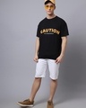 Shop Men's Black Caution Typography Oversized T-shirt