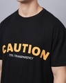 Shop Men's Black Caution Typography Oversized T-shirt