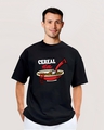 Shop Men's Black Cereal Killer Graphic Printed Oversized T-shirt-Front