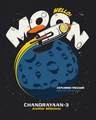 Shop Men's Black Chandrayaan 3 Hello Moon Graphic Printed Oversized T-shirt
