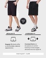 Shop Men's Black Chaos Typography Oversized Shorts-Design
