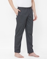 Shop Men's Black Checked Cotton Lounge Pants-Full