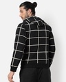Shop Men's Black Checked Hooded Sweatshirt-Design