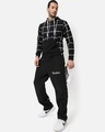 Shop Men's Black Checked Hooded Sweatshirt