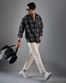 Shop Men's Black Checked Oversized Shirt-Full