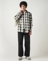 Shop Men's Black & Grey Checked Oversized Shirt-Design