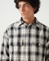 Shop Men's Black & Grey Checked Oversized Shirt-Full