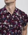 Shop Men's Black Cherry Blossom Floral Printed Slim Fit Shirt-Full