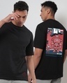 Shop Men's Black Chibi Iron Graphic Printed Oversized T-shirt-Front