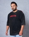 Shop Men's Black Mickey Graphic Printed Super Loose Fit Plus Size T-shirt-Design