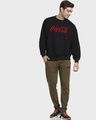 Shop Men's Black Coca-Cola Typography Oversized Sweatshirt-Design