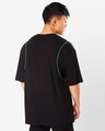 Shop Men's Black College Typography Oversized Piping T-shirt