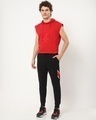 Shop Men's Black Color Block Joggers-Full