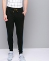 Shop Men's Black Color Block Joggers-Front