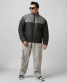 Shop Men's Black & Grey Color Block Oversized Plus Size Jacket-Full