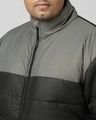 Shop Men's Black & Grey Color Block Oversized Plus Size Jacket