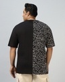 Shop Men's Black Color Block Oversized Plus Size T-shirt-Design