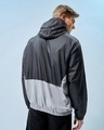 Shop Men's Black & Grey Color Block Oversized Windcheater Jacket-Design