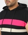 Shop Men's Black Striped Plus Size Hoodie Vest