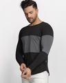 Shop Men's Black Color Block Slim Fit T-shirt-Design