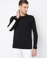 Shop Men's Black Color Block Slim Fit T-shirt-Front