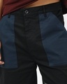 Shop Men's Black Color Block Straight Fit Cargo Pants