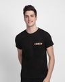 Shop Men's Black Color Line Mickey (DL) Typography T-shirt-Front