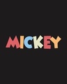 Shop Men's Black Color Line Mickey (DL) Typography T-shirt-Full
