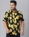 Shop Men's Black Colorblock Stylish Half Sleeve Casual Shirt-Front
