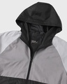 Shop Men's Black & Grey Color Block Plus Size Windcheater Jacket