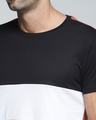 Shop Men's Black & White Color Block Slim Fit T-shirt-Design