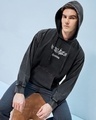 Shop Men's Black Confusion Graphic Printed Oversized Hoodie-Front